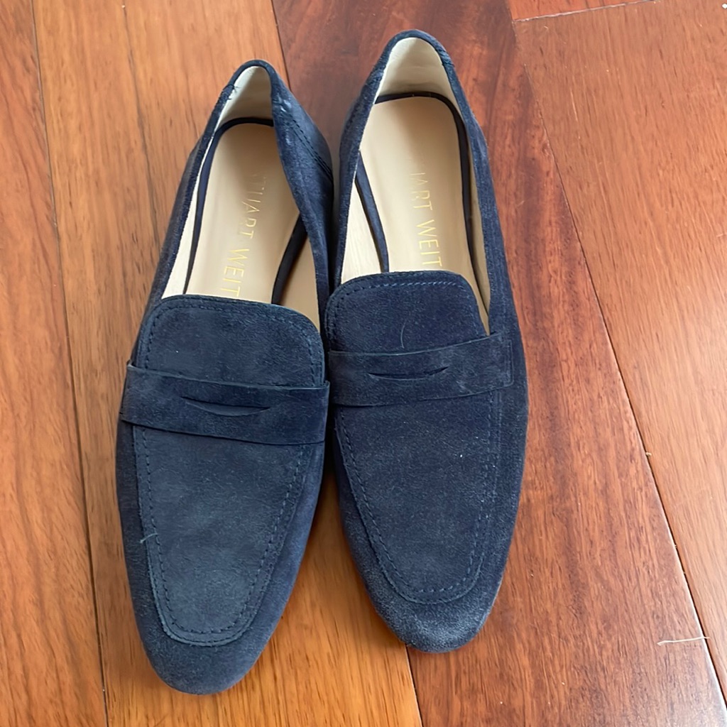 Stuart Weitzman | Blue Suede Jet Loafer | Size: 39